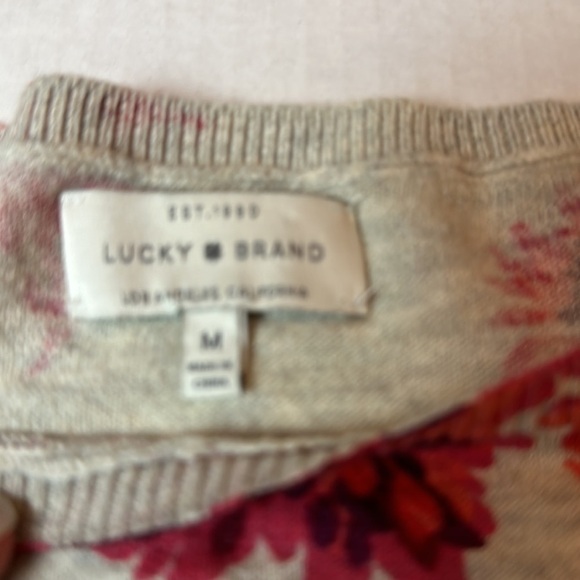 Lucky Brand lightweight sweater/tunic top with a floral print - Picture 2 of 10